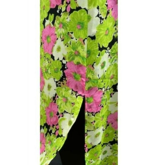 WAYF SURPLICE NECK GREEN MULTI-COLOR FLORAL PRINT MIDI DRESS SIZE XS - Picture 6 of 7